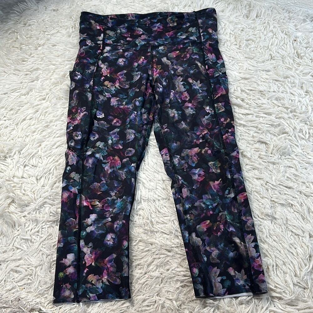 Lululemon Fast and Free Crop II 19" *Non-Reflective Activate Floral Multi
